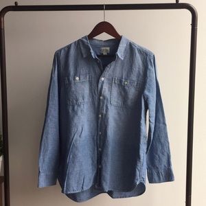 EUC J Crew Chambray shirt size L